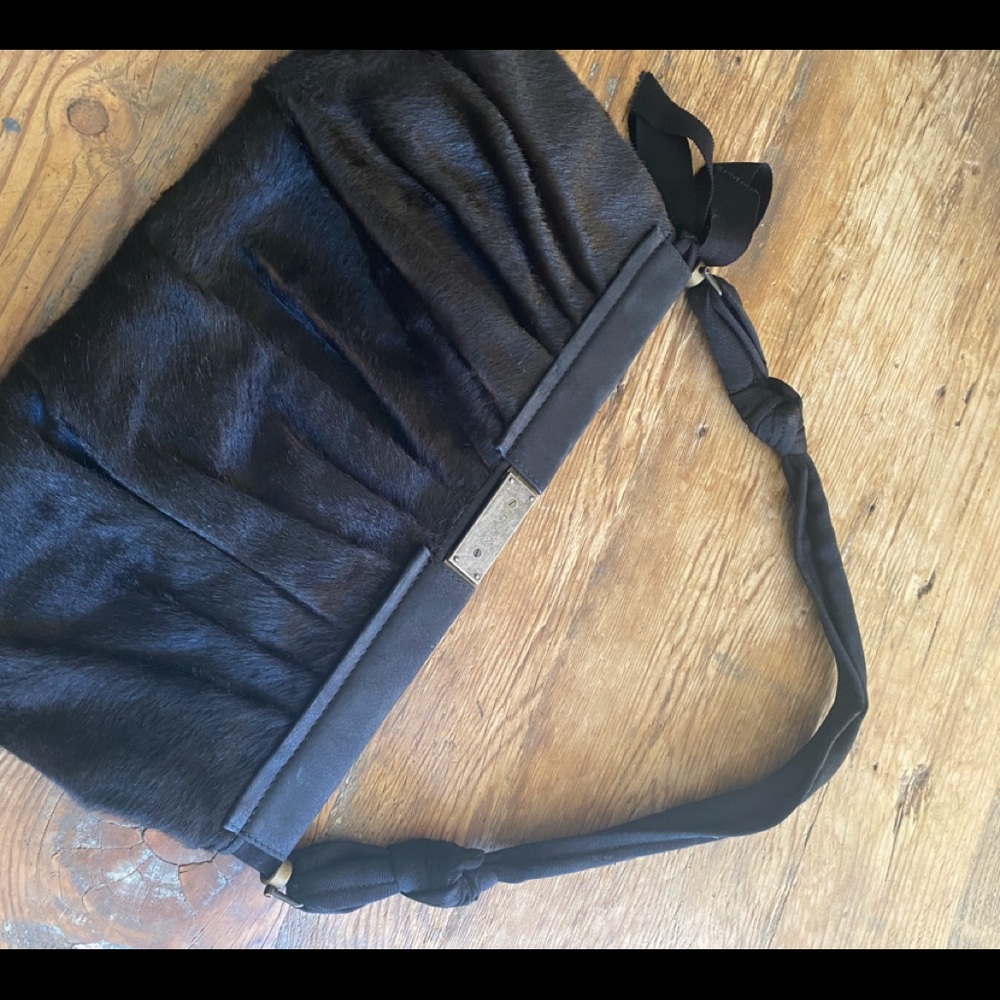 Lanvin Pony Leather gathered Clutch.